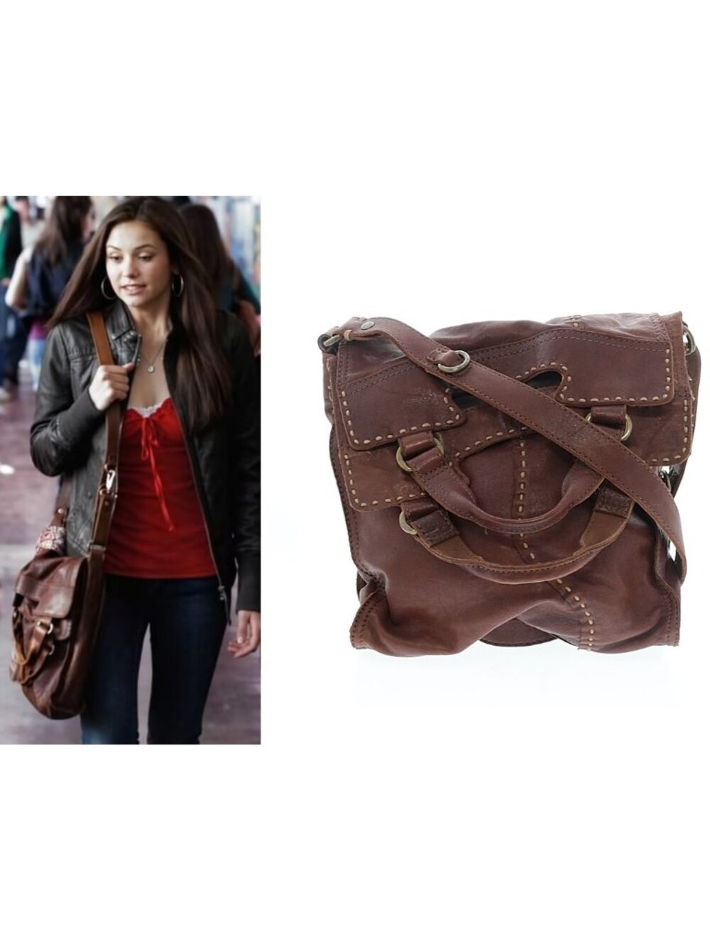 ASO ELENA GILBERT THE VAMPIRE DIARIES TVD Abbey Road Fold Over Leather Bag RARE